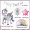 8Pcs Self-Standing Unicorn Balloons Rainbow and Star Foil Balloons with Happy Birthday Banner for Baby Shower Unicorn Birthday Party Decorations (standing set)